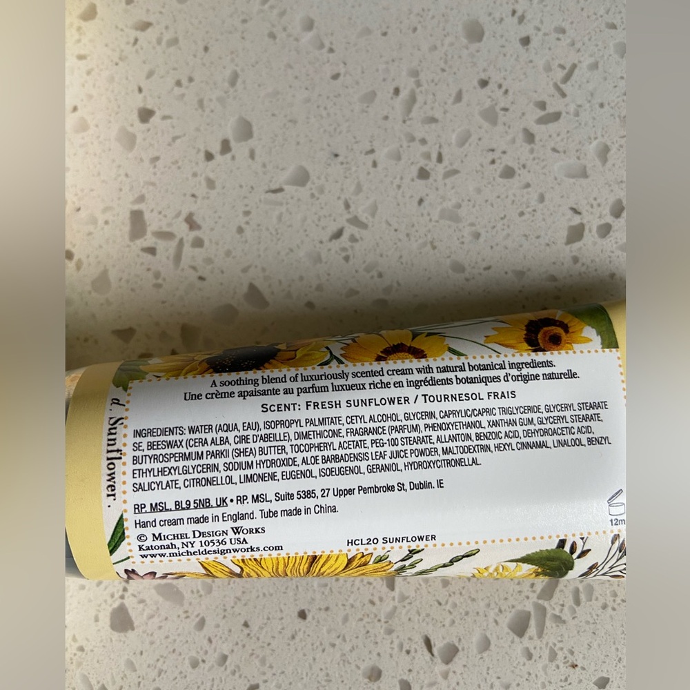 michel sunflower hand cream with moisturizinf shea butter made england boxed - Picture 6 of 11